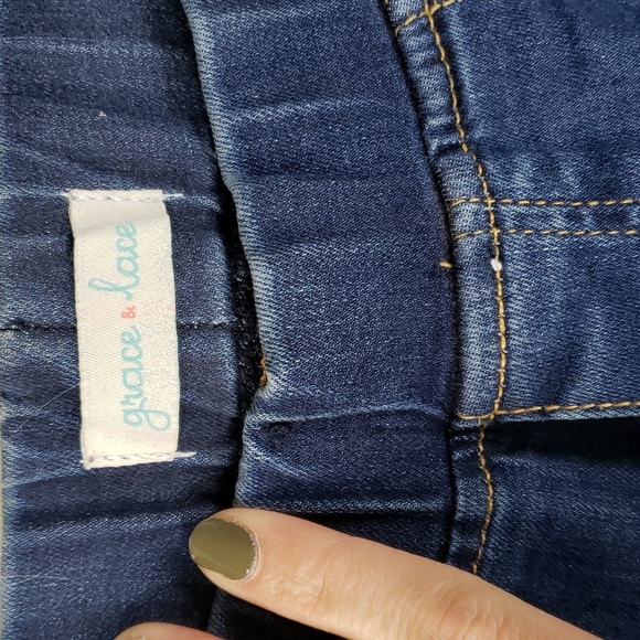 Grace and Lace Distressed Denim Jeggings - Picture 6 of 7